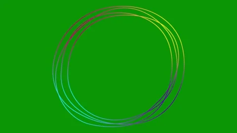 Color lines circular frame 4 green Stock-Footage 301368740