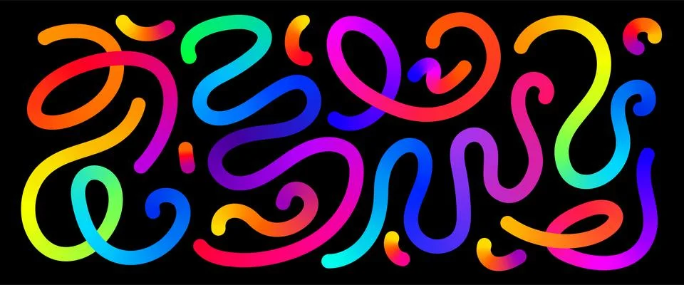 Color lines vector background set. Abstract colorful liquid gradient lines .. 스톡 일러스트