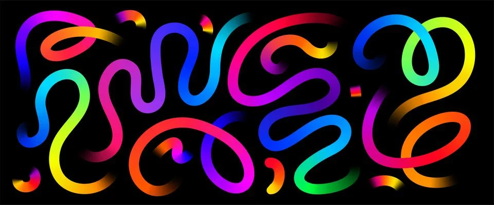 Color lines vector background set. Abstract colorful liquid gradient lines .. Illustrazione stock