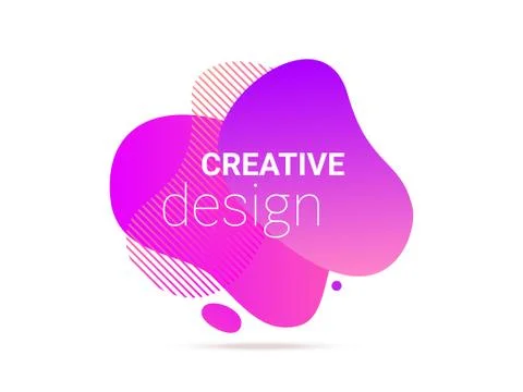Color liquid gradient with abstract stripe pattern. Vector fluid neon pink pu Stock Illustration