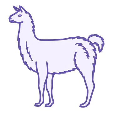 Color Llama Icon. Vector Illustration. Alpaca, Mammal. Agriculture, Farming.. Stock Illustration