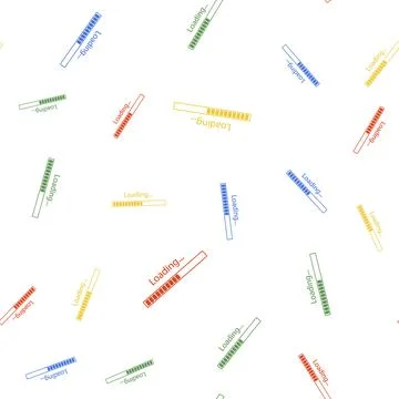 Color Loading icon isolated seamless pattern on white background. Progress bar イラスト素材