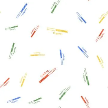 Color Loading icon isolated seamless pattern on white background. Progress bar イラスト素材