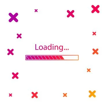 Color Loading icon isolated on white background. Progress bar icon. Gradient Stock Illustration
