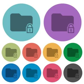 Color lock folder flat icons 스톡 일러스트