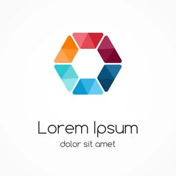Color logo template. Hexagon element, ymbol. 스톡 일러스트