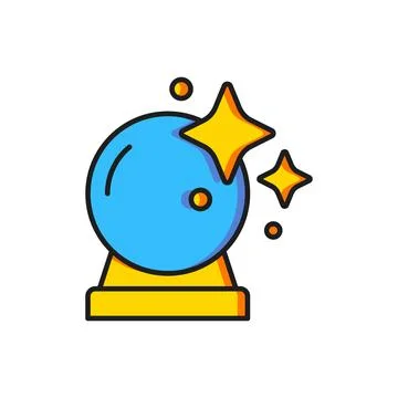 Color Magic ball icon isolated on white background. Crystal ball. Flat fill.. Stock Illustration