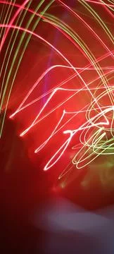 Color magic line. abstract pattern. night party or shutter bulb motion effect Stock Photos