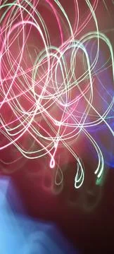 Color magic line. abstract pattern. night party or shutter bulb motion effect Stockfoto's