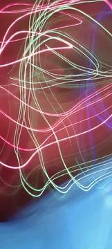 Color magic line. abstract pattern. night party or shutter bulb motion effect Stock Photos