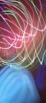 Color magic line. abstract pattern. night party or shutter bulb motion effect Stockfoto's