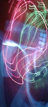 Color magic line. abstract pattern. night party or shutter bulb motion effect Stock Photos