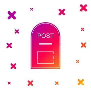 Color Mail box icon. Post box icon isolated on white background. Gradient random 库存插图