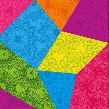 Color mandala pattern background Stock Illustration