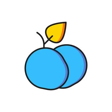 Color Mango fruit icon isolated on white background. Flat filled outline st.. Stock Illustration