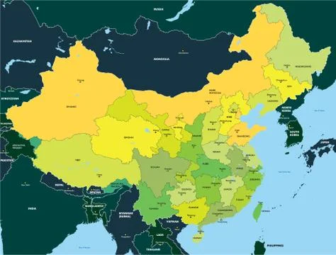 Color map of China Stock Illustration
