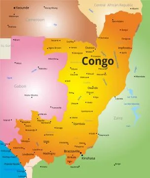 Color map of Congo Illustrazione stock