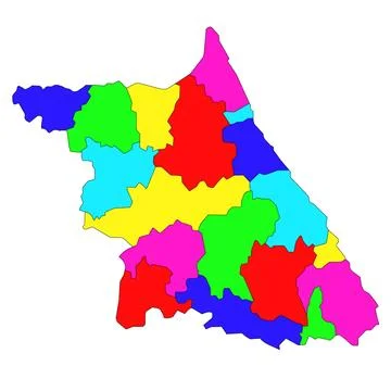 Color map of gangwon, administrative map of the South Korean province of Ga.. Stock Illustration
