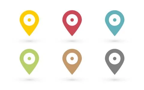 Color map pin with dot Illustrazione stock