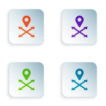 Color Map pin icon isolated on white background. Navigation, pointer, locatio Stock Illustration