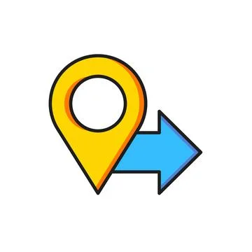 Color Map pin icon isolated on white background. Navigation, pointer, locat.. Stock Illustration
