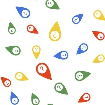 Color Map pointer with Question symbol icon isolated seamless pattern on white Stockillustratie