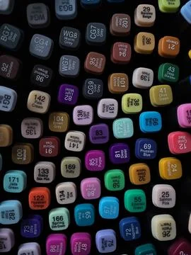 Color markers set for creative professionals Stock Photos