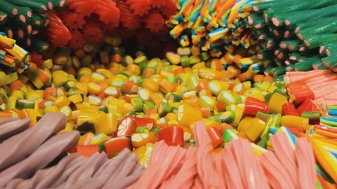 Color marmalade set. multi-colored chewing sweets.fruit flavors 스톡 동영상 119392179