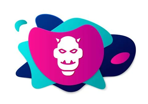 Color Mask of the devil with horns icon isolated on white background. Abstract Illustrazione stock