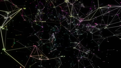 Color mathematics.Abstract 3d rendering background. Polygonal form with bright Stock Footage 98373953