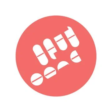 Color medicine flat icon - vector Stock Illustration