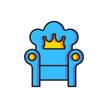 Color Medieval throne icon isolated on white background. Flat filled outlin.. Stock Illustration