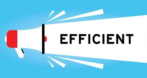 Color megaphone icon with word efficient in white banner on blue background イラスト素材