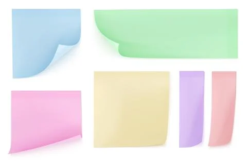 Color memo post sticker set Illustrazione stock