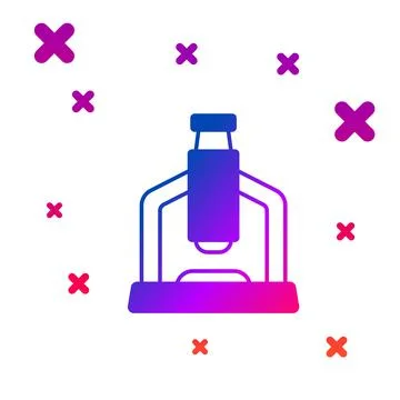 Color Microscope icon isolated on white background. Chemistry, pharmaceutical Stockillustratie
