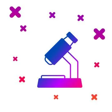 Color Microscope icon isolated on white background. Chemistry, pharmaceutic.. Illustrazione stock