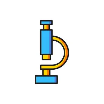Color Microscope icon isolated on white background. Chemistry, pharmaceutic.. 스톡 일러스트