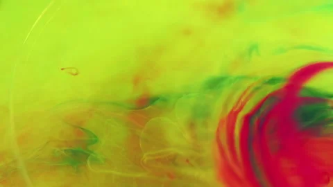 Color mist paint water bubble yellow ink splash Stock Footage 268745603