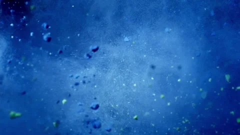 Color mix slow motion of colored blue and green powder Video stock 159312645