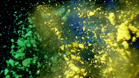 Color mix slow motion of colored powder Stock Footage 159312694