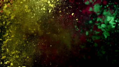 Color mix slow motion of colored powder Stock Footage 159312751