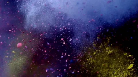 Color mix slow motion of colored powder Stock Footage 159312862