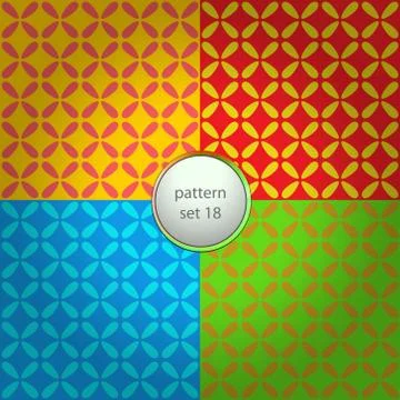 Color mixed floral cloverleaf vector pattern set background Illustrazione stock
