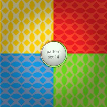 Color mixed round grid vector pattern set background Illustrazione stock