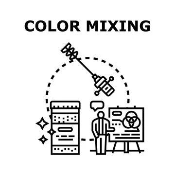 Color mixing process education and creative development 스톡 일러스트
