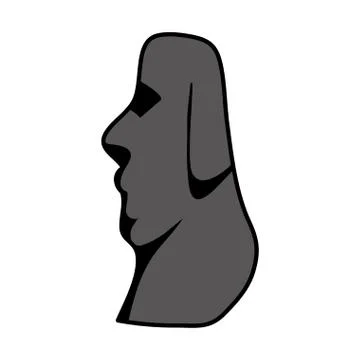 Color moai classic sculpture from easter island Illustrazione stock