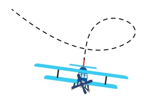 Color model of an old plane with trace of flight. Isolated on white backgroun Stock Illustration