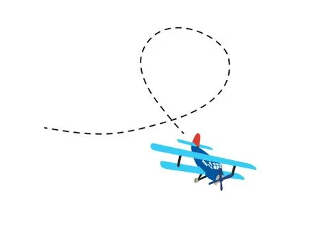 Color model of an old plane with trace of flight. Isolated on white backgroun Stock Illustration