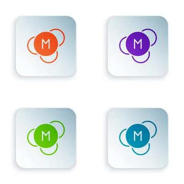 Color Molecule icon isolated on white background. Structure of molecules in Stock Illustration