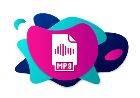 Color MP3 file document. Download mp3 button icon isolated on white background 스톡 일러스트
